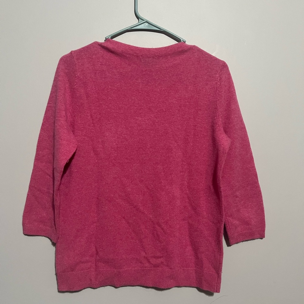 Talbots Vibrant Pink Cashmere Sweater - Picture 3 of 5
